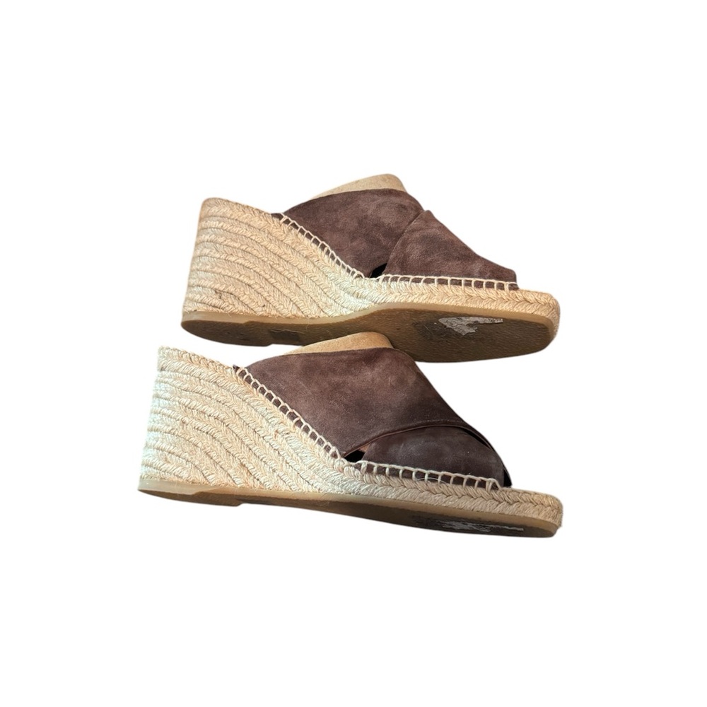 VINCE Brown Suede Wedge Sandals size 9 - Picture 3 of 5
